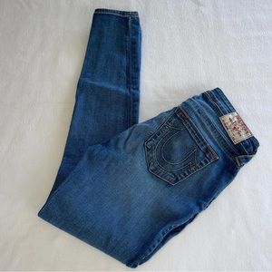True Religion Jeans Woman’s Skinny Jeans Size 29 Blue Jeans Embroidered Pocket